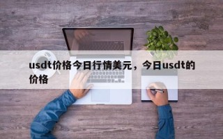 usdt价格今日行情美元，今日usdt的价格